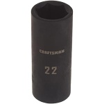CRAFTSMAN Deep Impact Socket, Metric, 1/2-Inch Drive, 22mm (CMMT16085)