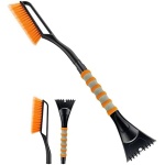JSDOIN 27”Snow Brush, Detachable Car Ice Scraper for Windshield with Foam Grip