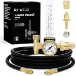 RX WELD Argon Regulator, Flow Meter Gas Regulator Gauge for Mig Tig Weld
