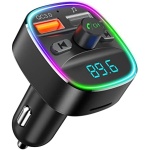 Nulaxy Bluetooth FM Transmitter for Car, Upgraded QC3.0 & 5V/1A Dual USB Charger