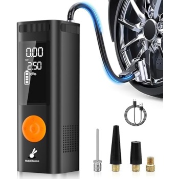 RABBITXOCO Tire Inflator Portable Air Compressor - 3x Speed 150PSI 6000mAh