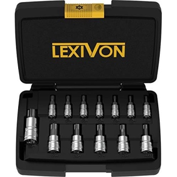LEXIVON Tamper Proof Torx Bit Socket Set, Premium S2 Alloy Steel | 13-Piece