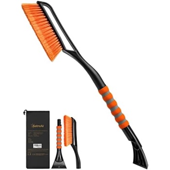 AstroAI 27 Inch Snow Brush and Detachable Ice Scraper with Ergonomic Foam Grip