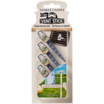 Yankee Candle 1194395E Vent Sticks Car Air Fresheners, Clean Cotton