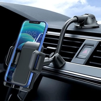 Car Phone Holder Mount, Long Arm Dashboard Windshield Phone Holder