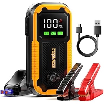 MegaXmar Car Battery Jump Starter -1500A Peak 12800mAh,Portable Car Jump Starter