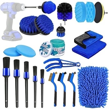 24PCS Car Detailing Brush Kit, YICOE Car Cleaning Kits with Auto Detailing Drill