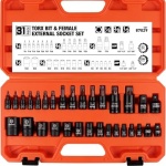 HORUSDY 31-Piece Torx Bit Socket and Female External Socket Set | 14 Star Bits