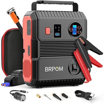 BRPOM Car Jump Starter with Air Compressor, 150PSI 4500A Peak 24000mah