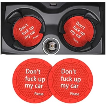 Car Cup Holder Coasters, 2 Pcs 2.75 Inch Non-Slip PVC Insert Cup Coaster