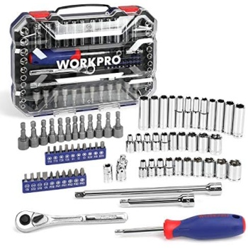 WORKPRO 70-Piece 1/4" Drive Socket Set with Quick-Release Ratchet