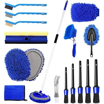 62'' Car Wash Brush Kit Mitt Mop Sponge with Long Handle, 1 Chenille