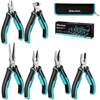 DURATECH Mini Pliers Set, 6PCS Jewelry Pliers Set, CRV Construction