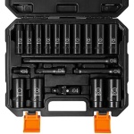 BOEN 1/2" Drive SAE Deep Impact Socket Set, 19 Piece Cr-V Steel Socket Set