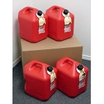 5 Gallon Gas Can, 4 Pack, Spill Proof Fuel Container - New!
